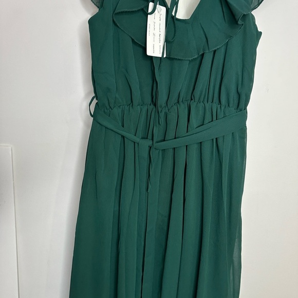 New! Simplee Solid Chiffon Wrap Formal Maxi Ruffle Split Dress SMALL - Picture 11 of 15